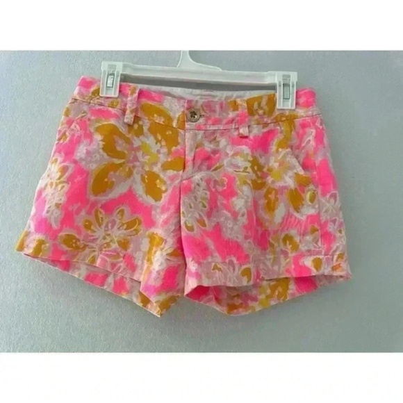Lilly Pulitzer Womens Shorts Size 00 Kir Royal Pink Ohh la la Floral Callahan Kn - Picture 5 of 8